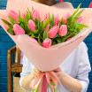 Нежные сновидения - букет из розовых тюльпанов  2